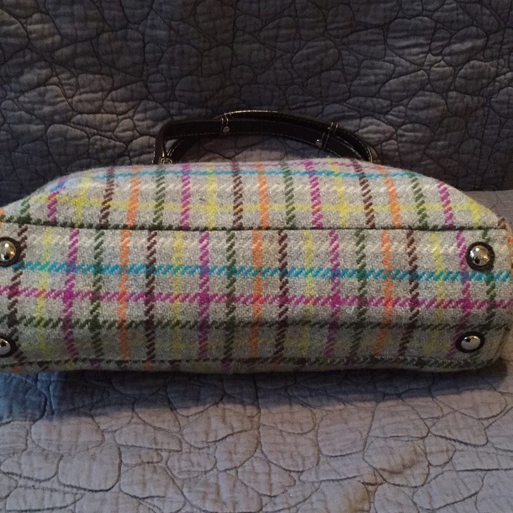 Coach Penelope Tattersall Wool Plaid Satchel - Picture 3 of 6
